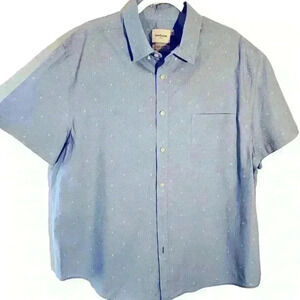 Men’s Goodfellow Blue Print 100% Cotton Button Up Shirt Size XXL